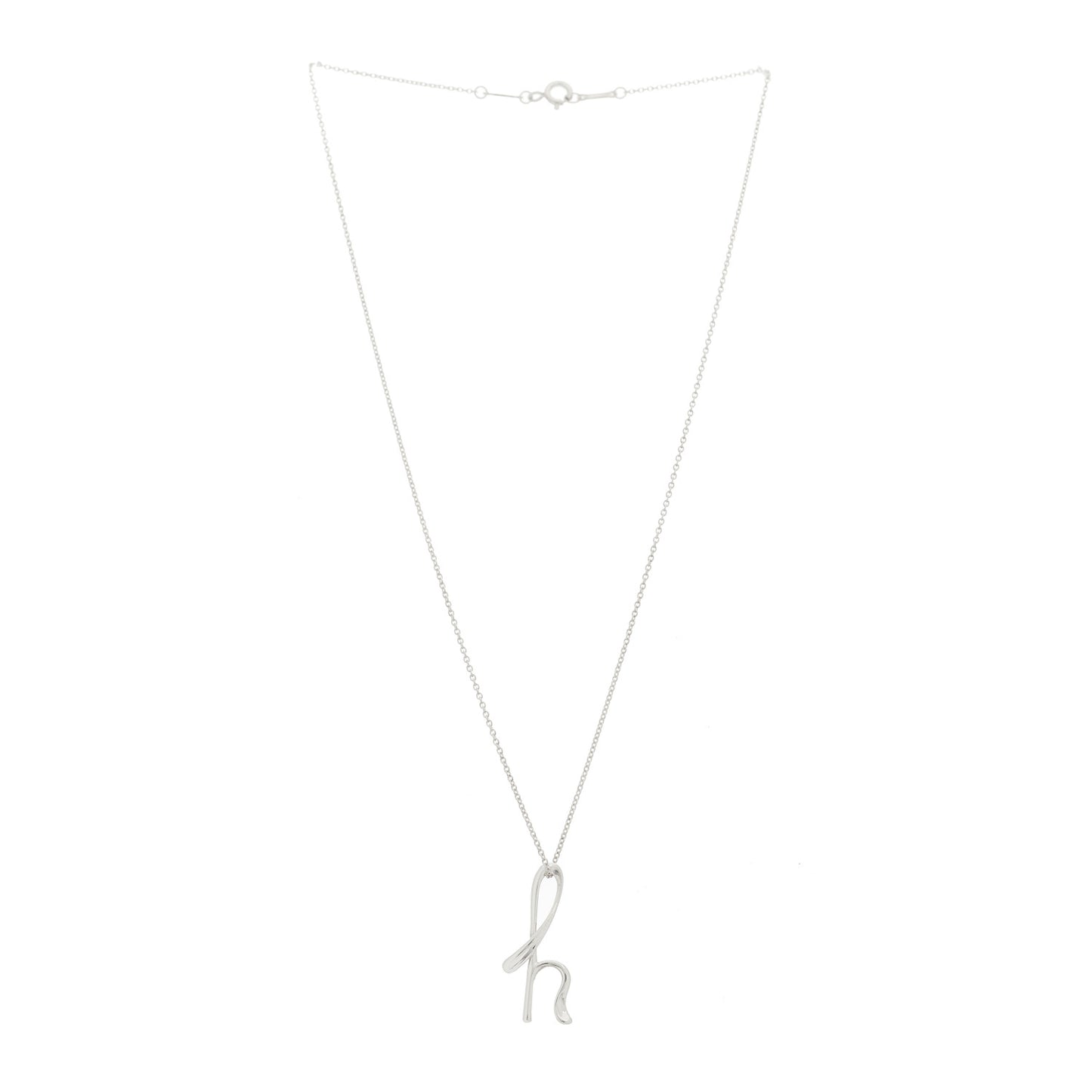 Sterling Silver Elsa Peretti Letter H Pendant Necklace