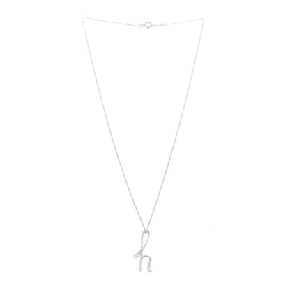 Tiffany Sterling Silver Elsa Peretti Letter H Pendant Necklace 3 of 5