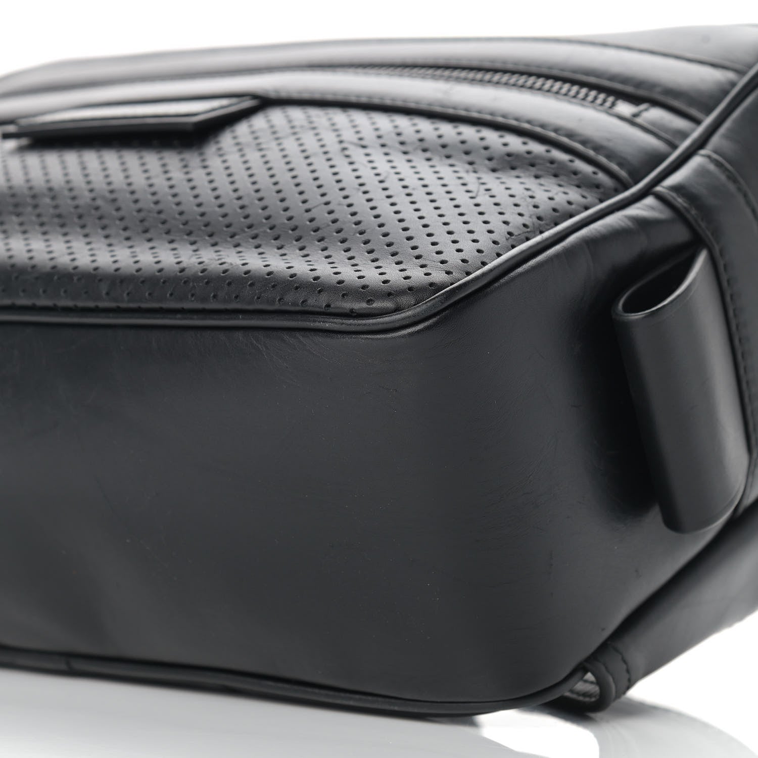 Bottega Veneta Perforated Calfskin Leggero Intrecciato Belt Bag Black 9 of 13