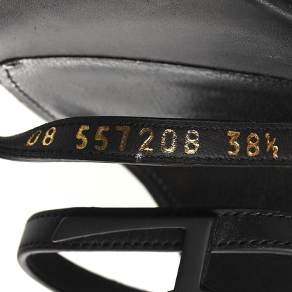 Saint Laurent Calfskin Cassandra Espadrille 105 Wedges 38.5 Black 6 of 9