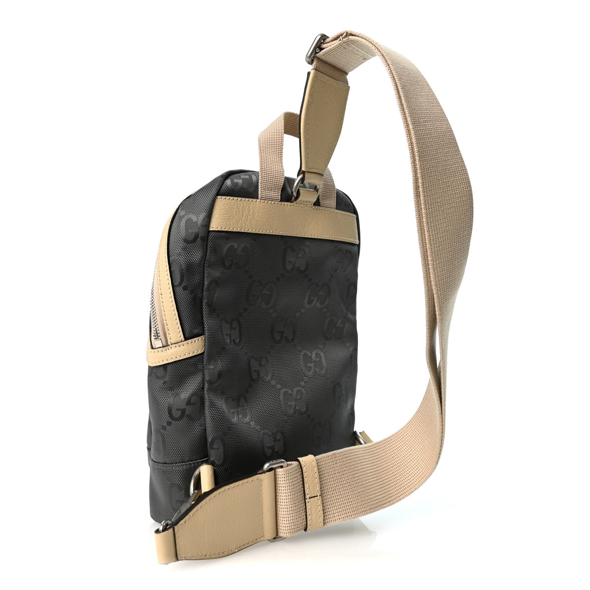Econyl Nylon Monogram Off The Grid Sling Backpack Graphite Grey New Plaster