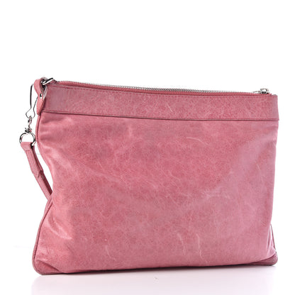 Balenciaga Agneau Giant 21 Silver Hardware Flat Handle Clutch Framboise 3 of 12