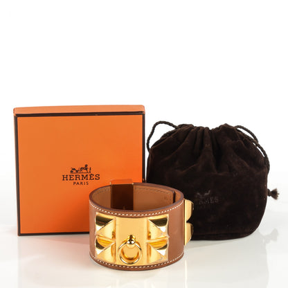 Hermes Barenia Collier De Chien CDC Bracelet S Fauve 4 of 7