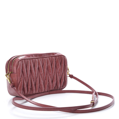 Miu Miu Nappa Matelasse Double Zip Pochette Clutch Loto 3 of 11