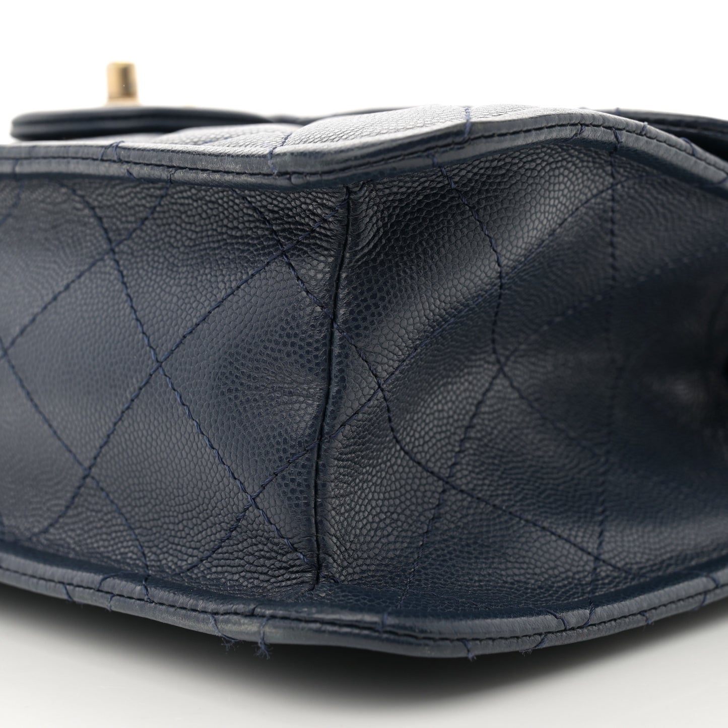 Caviar Quilted Large Sweet Classic Flap Navy Blue