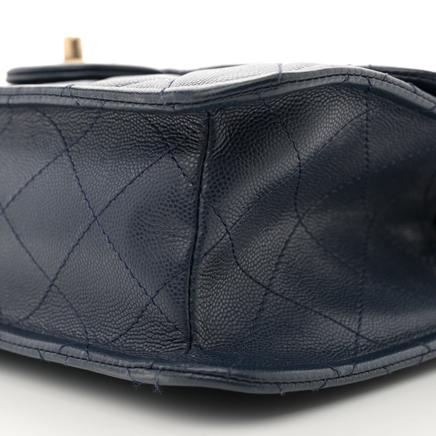 Chanel Caviar Quilted Large Sweet Classic Flap Navy Blue 10 of 11