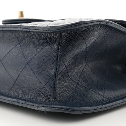 Chanel Caviar Quilted Large Sweet Classic Flap Navy Blue 10 of 11