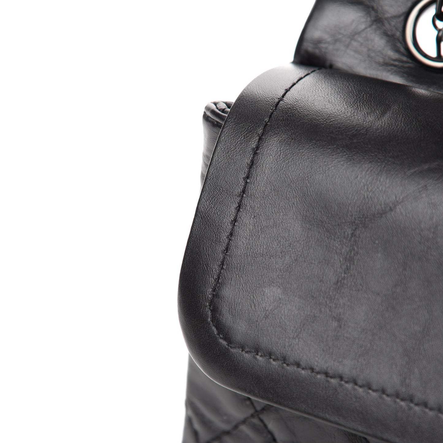 Aged Calfskin Quilted 2.55 Reissue 225 Flap So Black