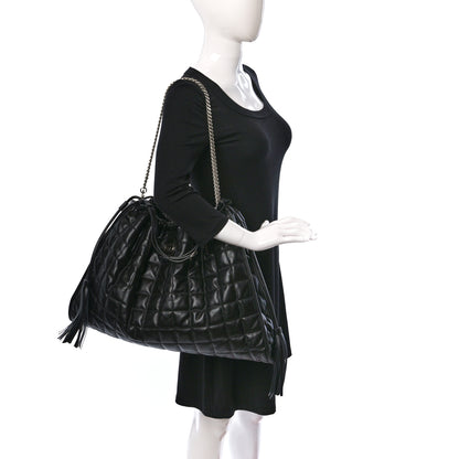 Gucci Calfskin Quilted Large Deco Tote Bag Black 2 of 9