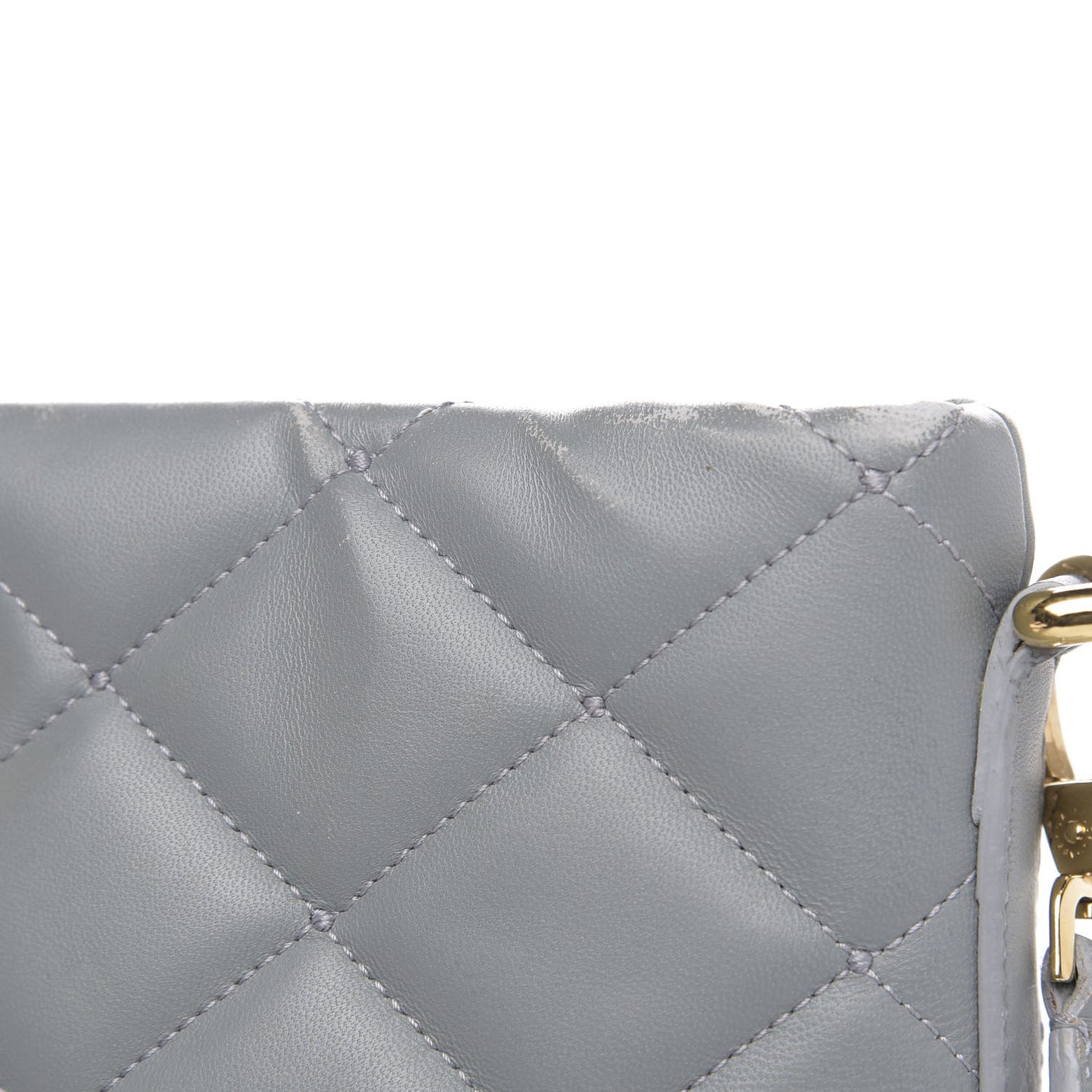 Lambskin Quilted Tote Grey