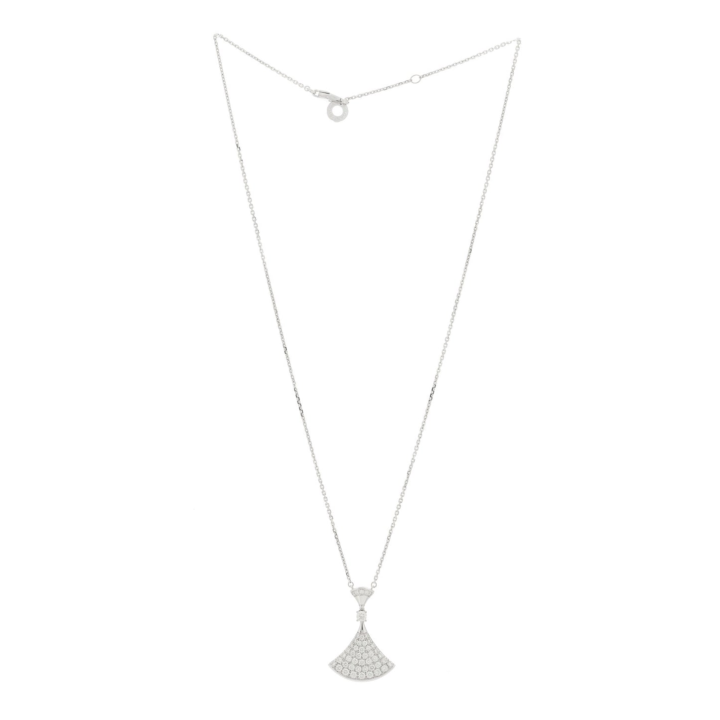 18K White Gold Diamond Large Divas' Dream Pave Necklace