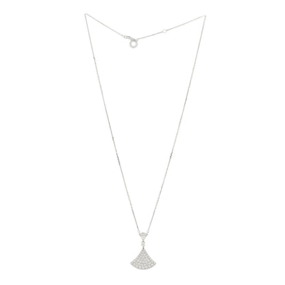 Bulgari 18K White Gold Diamond Large Divas' Dream Pave Necklace 3 of 8