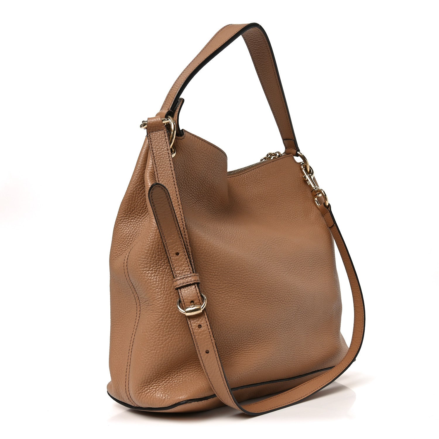 Gucci Pebbled Calfskin Large Soho Hobo Camelia 2 of 9