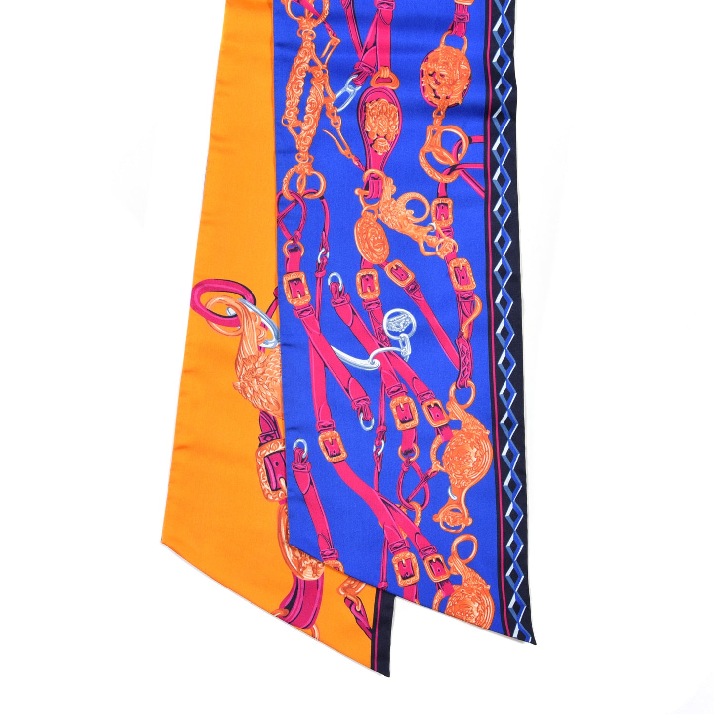 Silk Brides De Gala Maxi Twilly Orange Bleu Electrique Fuchsia