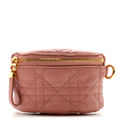 Christian Dior Supple Calfskin Cannage Caro Half-Moon Coin Purse Dark Nude 1 of 9