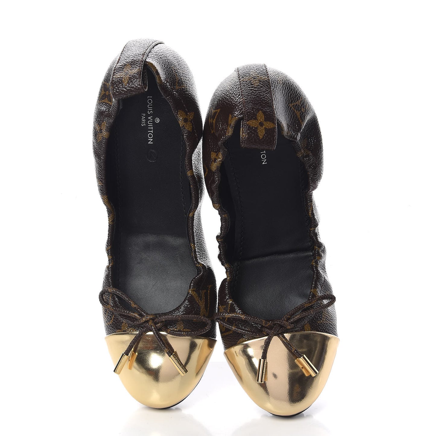 Patent Monogram Flirty Ballerina Flats 38 Gold