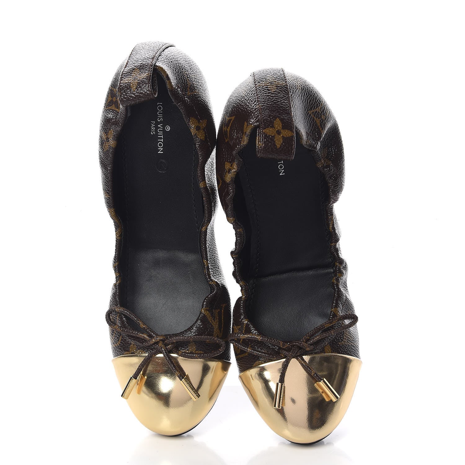 Louis Vuitton Patent Monogram Flirty Ballerina Flats 38 Gold 5 of 9