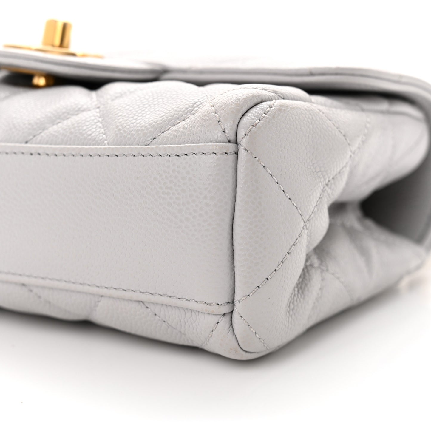Caviar Quilted Mini Flap Grey
