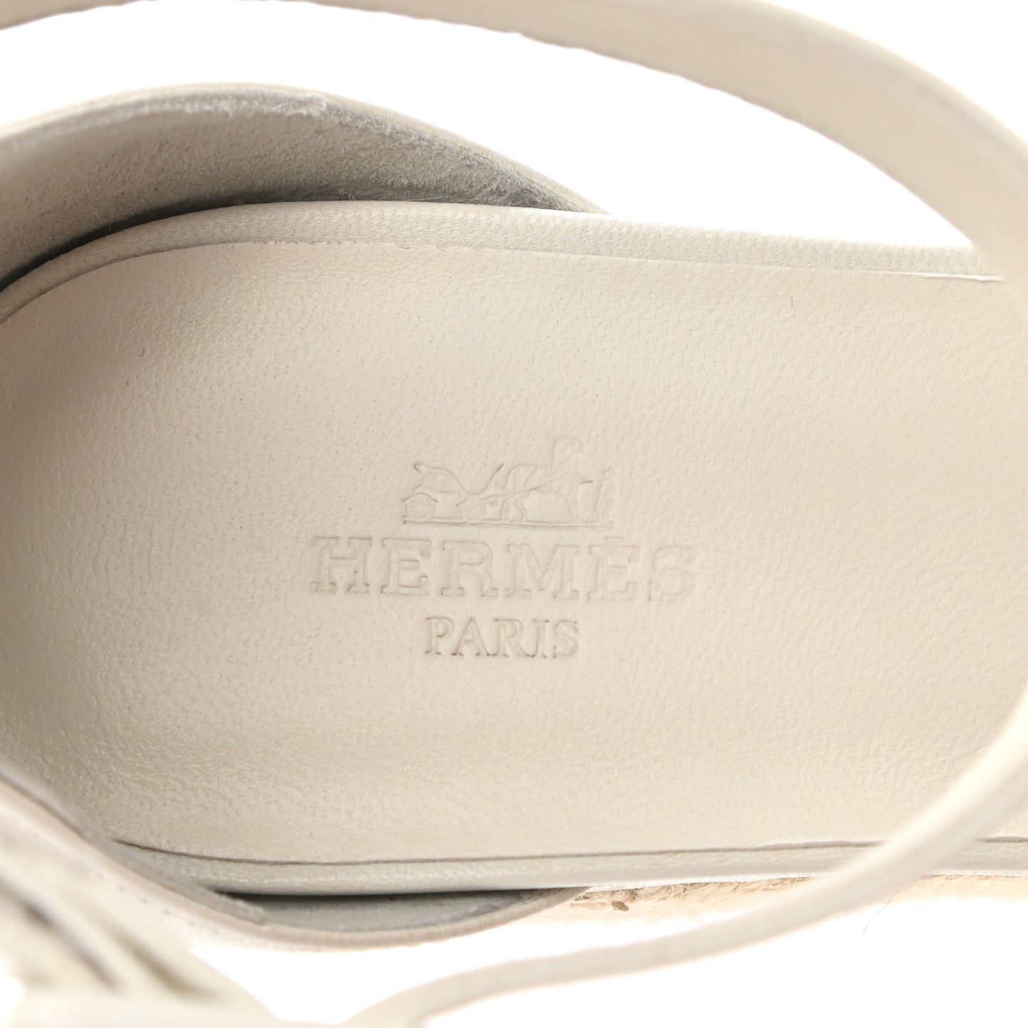 Goatskin Elda Espadrille Wedge Sandals 39 White