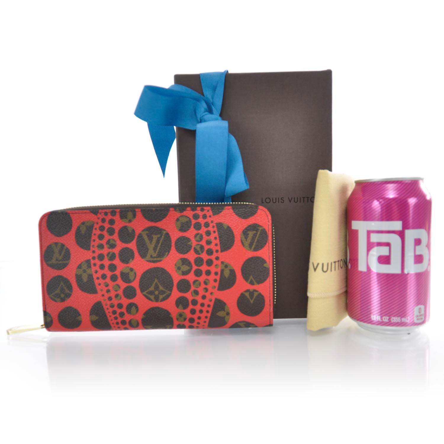 Louis Vuitton Monogram Kusama Pumpkin Dots Zippy Wallet Red 2 of 7