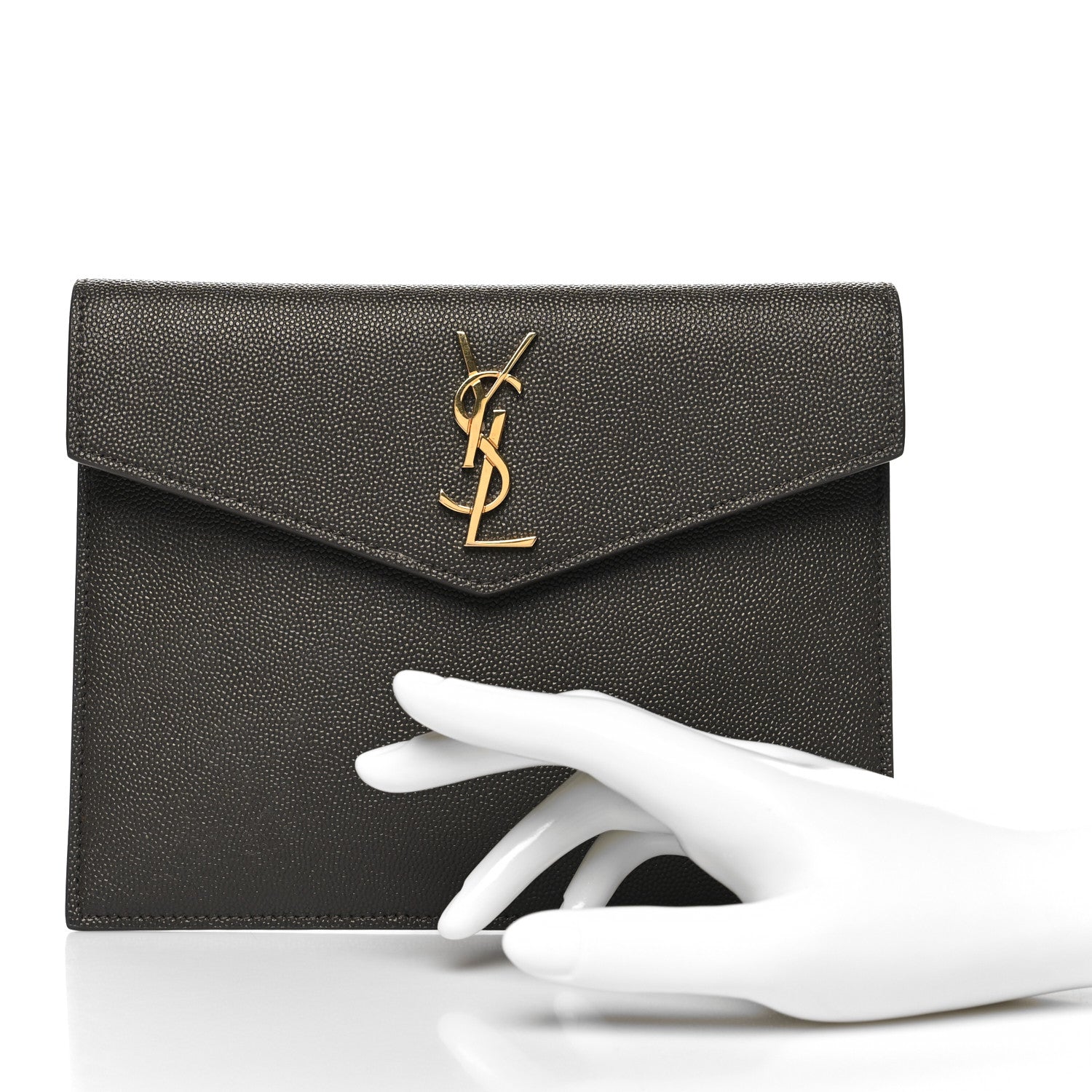 Saint Laurent Grain De Poudre Uptown Baby Pouch Pebble 2 of 10