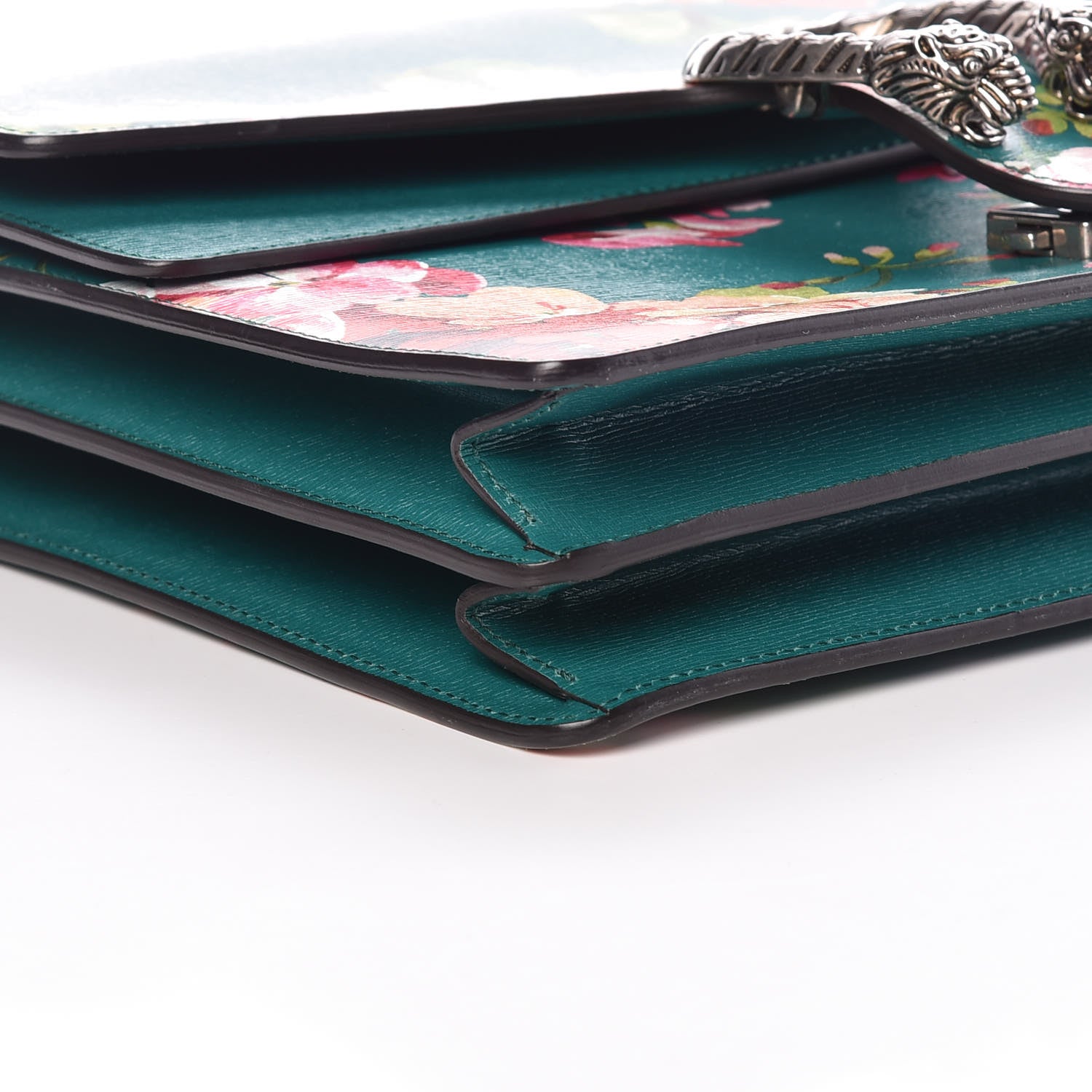 Gucci Calfskin Blooms Print Medium Dionysus Shoulder Bag Bright Emerald Multicolor 8 of 9