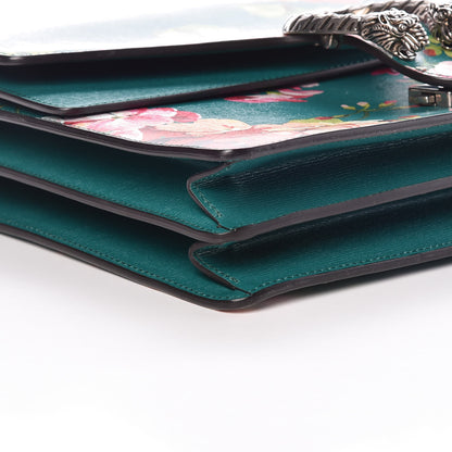 Gucci Calfskin Blooms Print Medium Dionysus Shoulder Bag Bright Emerald Multicolor 8 of 9
