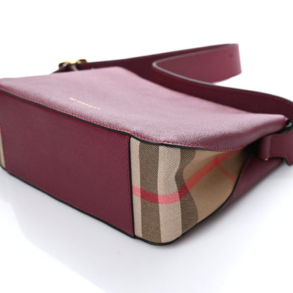 Burberry Soft Grain Calfskin House Check Small Helmsley Crossbody Dark Plum 5 of 8