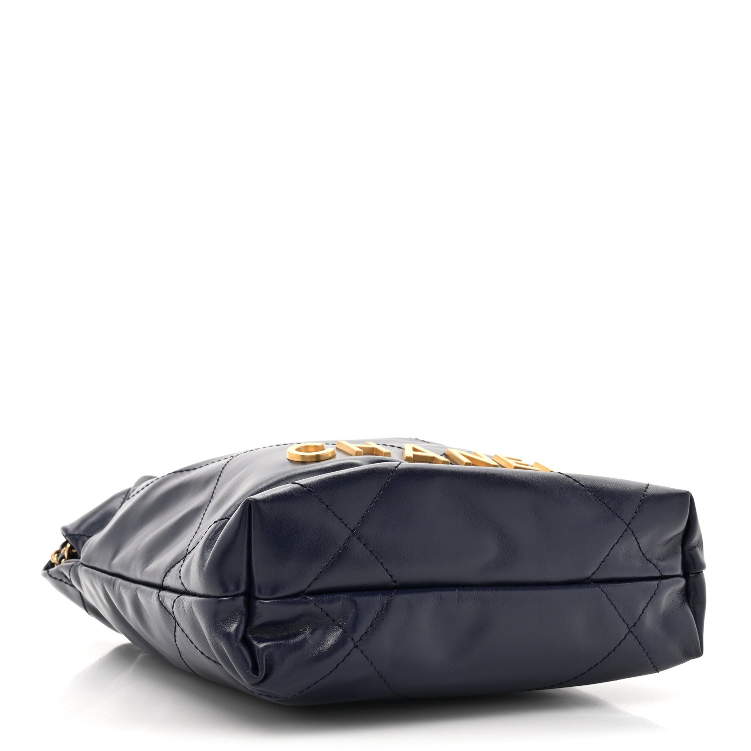 Chanel Shiny Calfskin Quilted Mini Chanel 22 Navy Blue 4 of 10