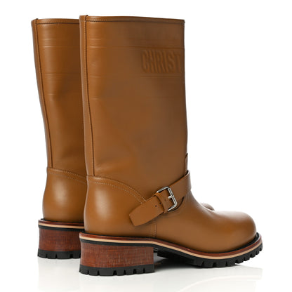 Christian Dior Calfskin Embossed Dior Quest 35mm Biker Boots 39 Natural 4 of 20