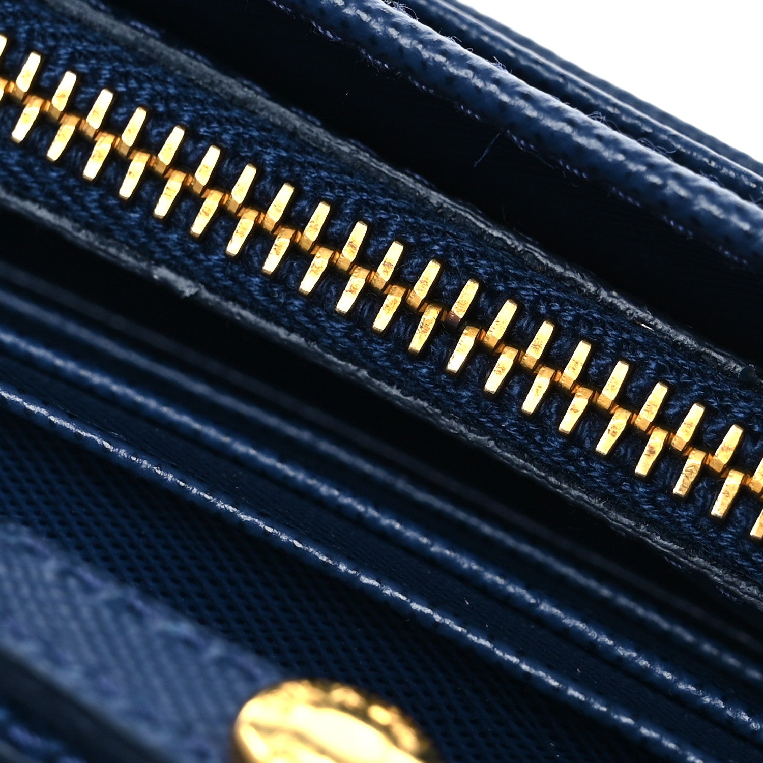 Prada Saffiano Metal Oro Chain Wallet Bleuette 16 of 18