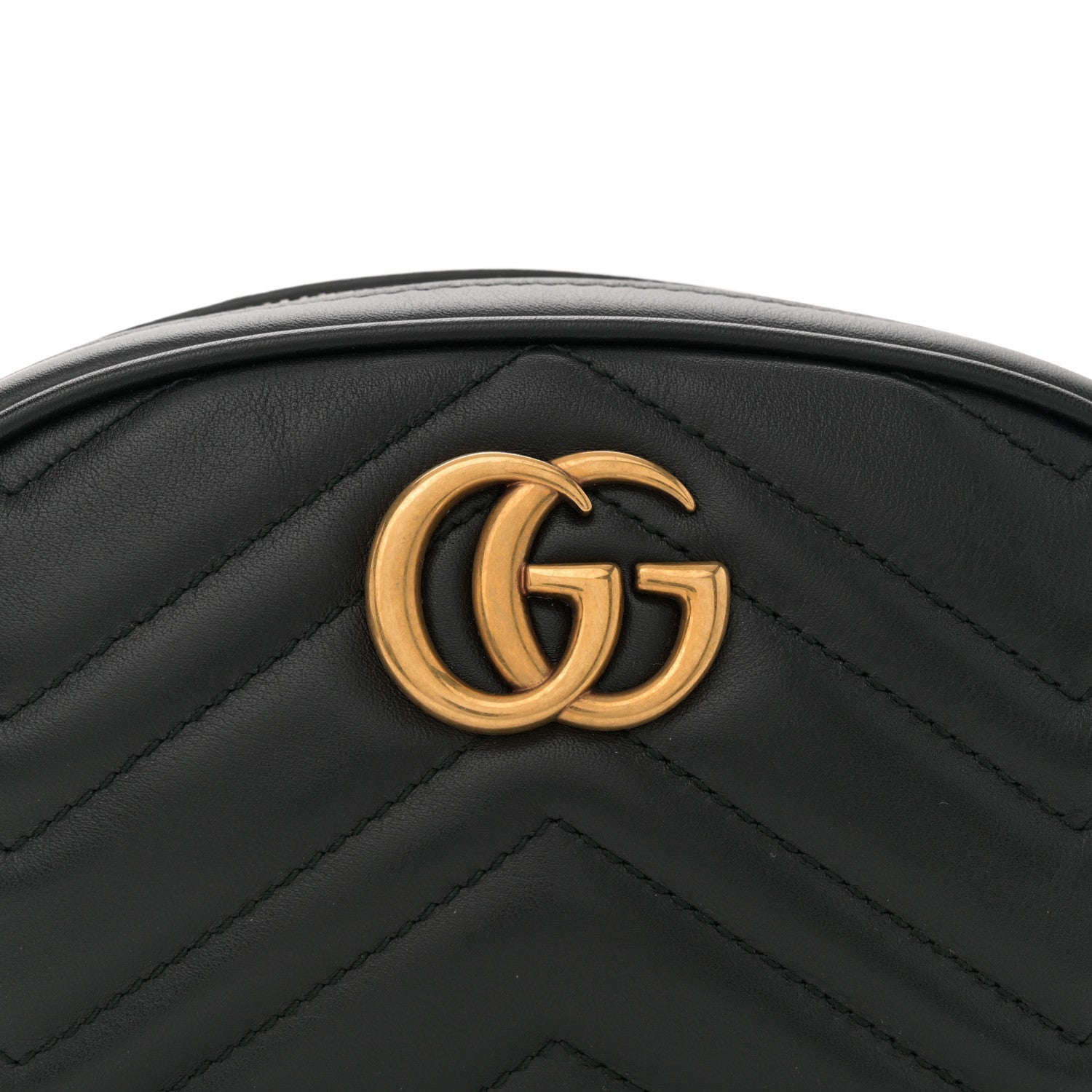 Gucci Calfskin Matelasse GG Marmont Belt Bag 85 34 Black 8 of 10