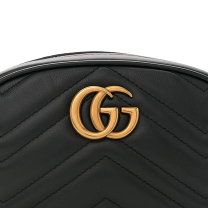 Gucci Calfskin Matelasse GG Marmont Belt Bag 85 34 Black 8 of 10