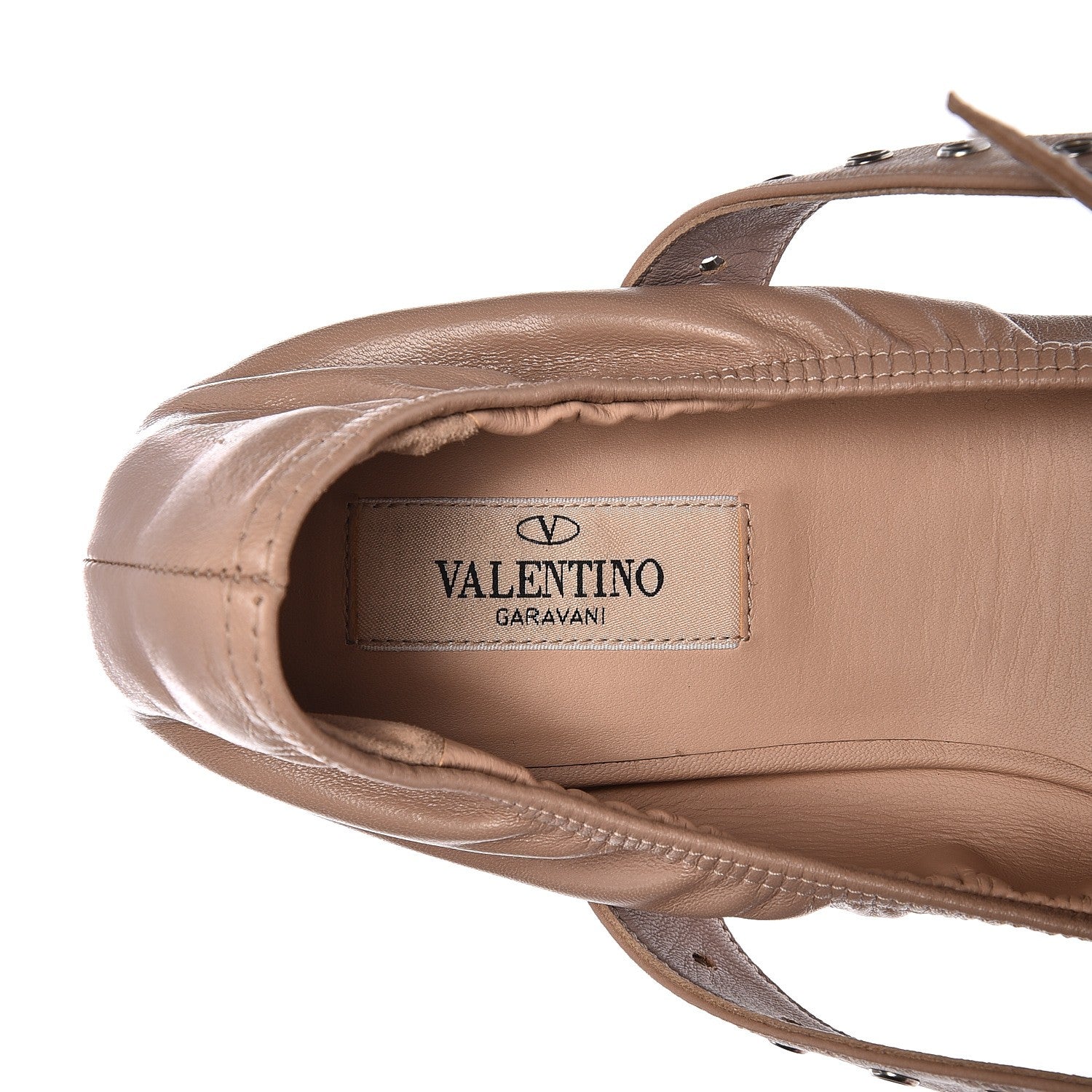 Valentino Garavani Nappa Love Latch Ballerina Flats 40.5 Poudre 7 of 10
