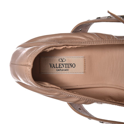 Valentino Garavani Nappa Love Latch Ballerina Flats 40.5 Poudre 7 of 10
