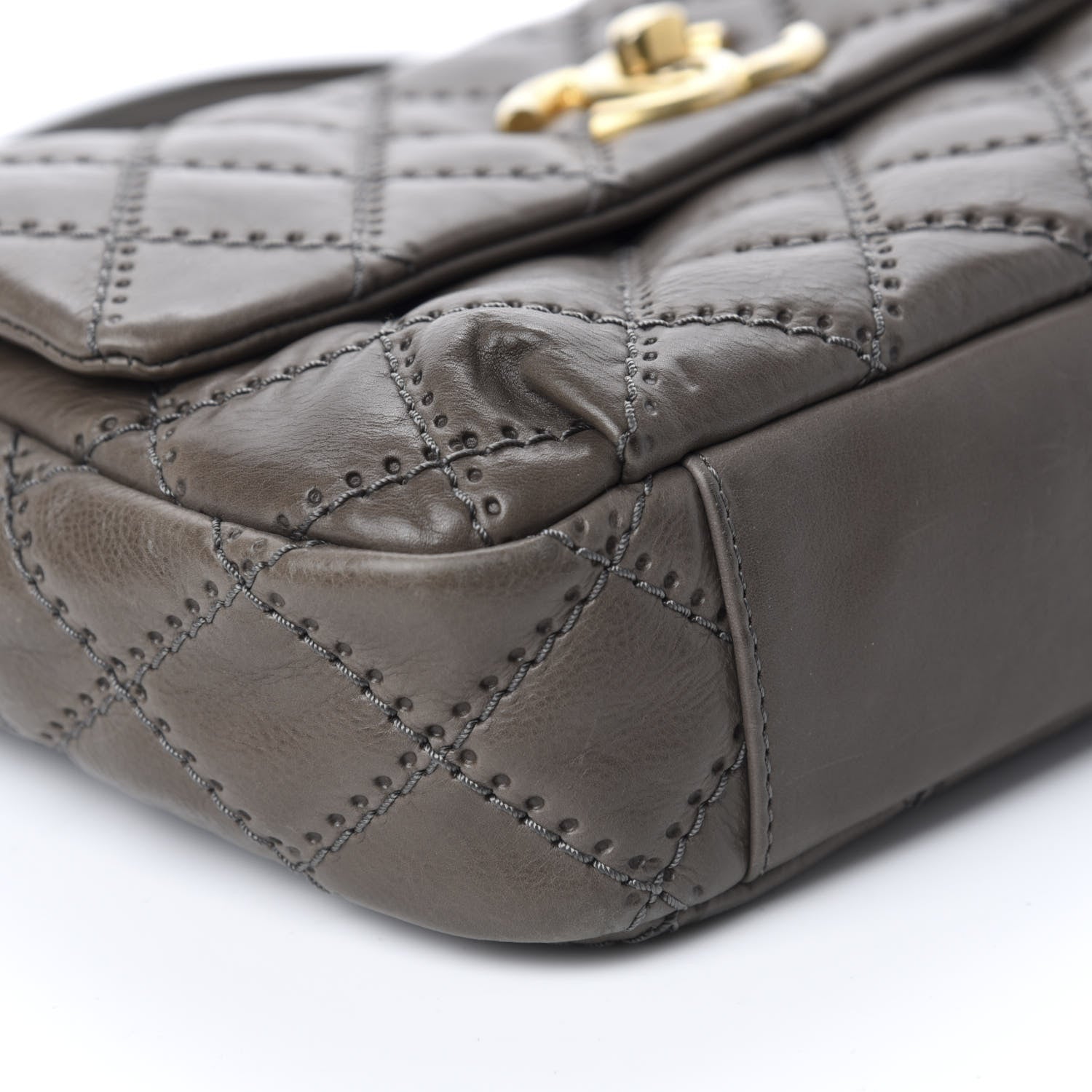 Chanel Calfskin Quilted Retro Chain Flap Dark Grey 6 of 11
