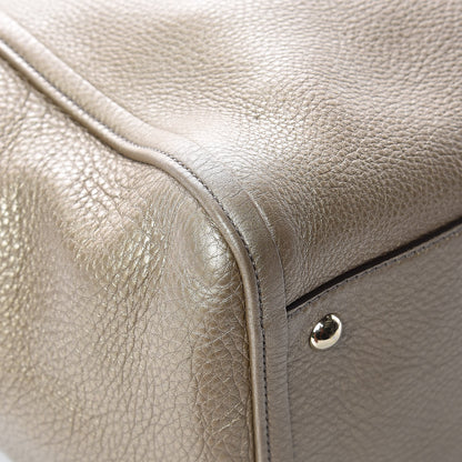 Gucci Metallic Pebbled Calfskin Medium Soho Shoulder Bag Golden Beige 11 of 13