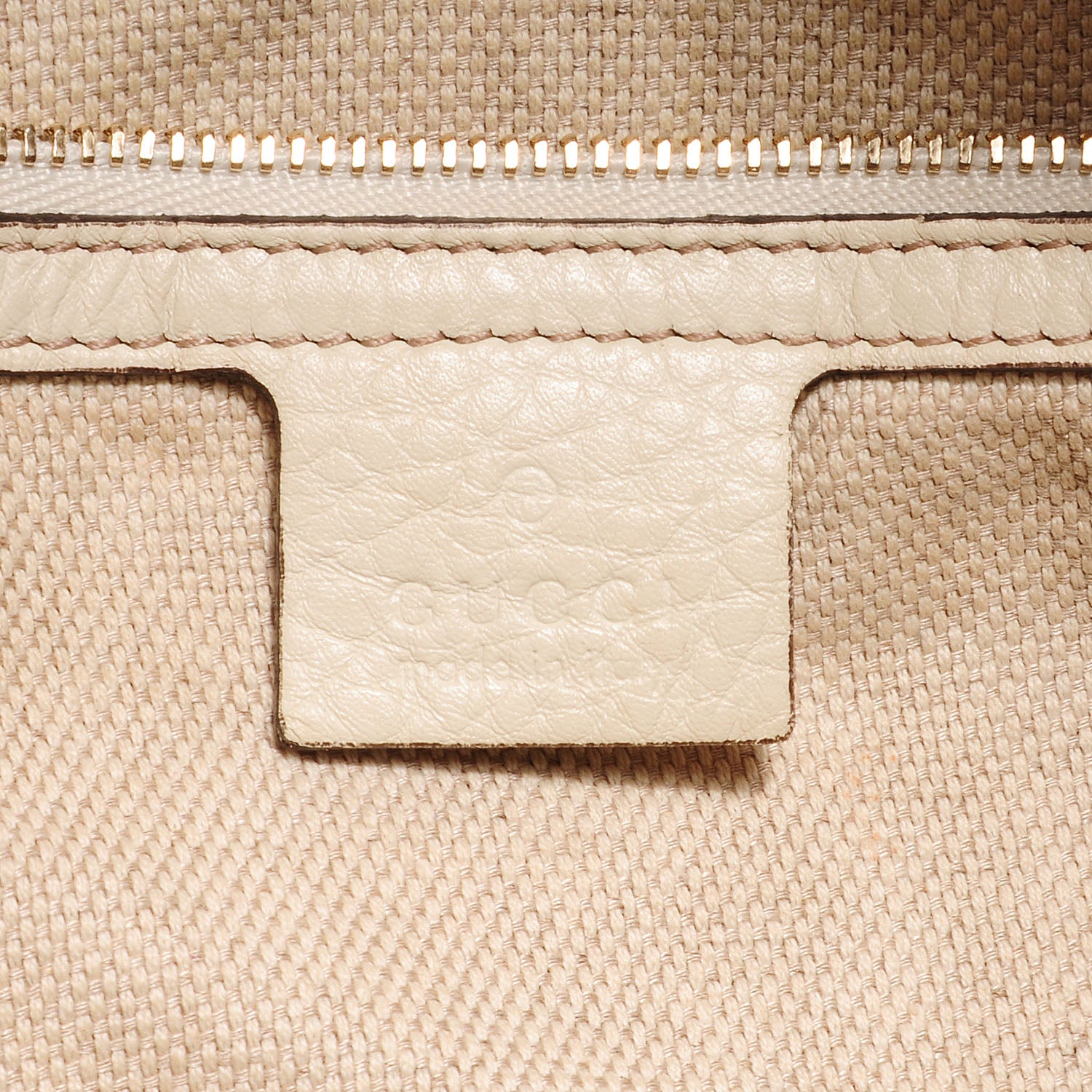 Gucci Pebbled Calfskin Medium Soho Chain Shoulder Bag Off White 6 of 7
