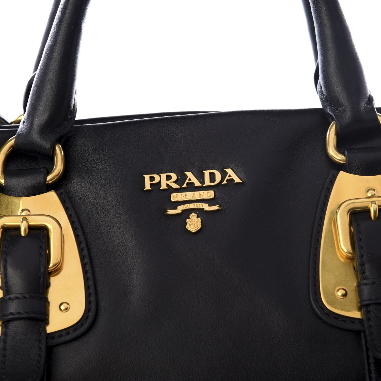 Prada Soft Calf Shopping Satchel Black 8 of 8