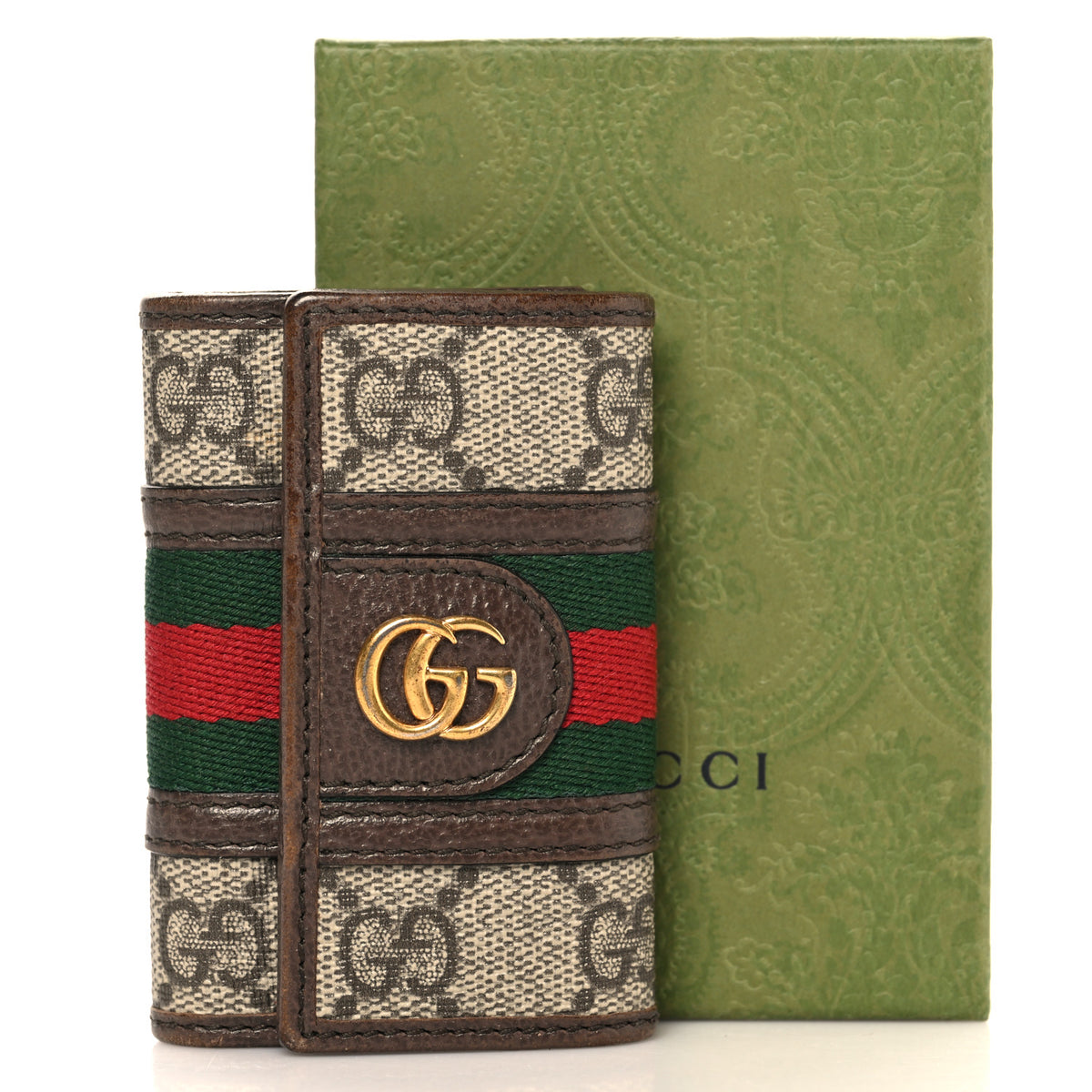 Gucci GG Supreme Monogram Web Ophidia 6 Key Holder Case Beige New Acero 9 of 9
