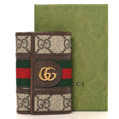 Gucci GG Supreme Monogram Web Ophidia 6 Key Holder Case Beige New Acero 9 of 9