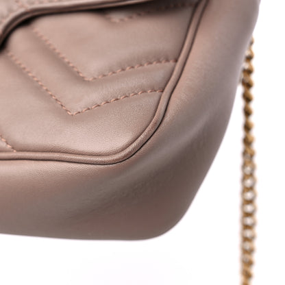 Gucci Calfskin Matelasse Super Mini GG Marmont Shoulder Bag Porcelain Rose 13 of 13