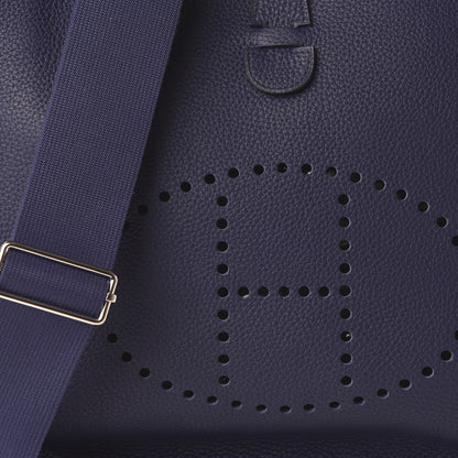 Hermes Taurillon Clemence Evelyne III GM Bleu Encre 9 of 9