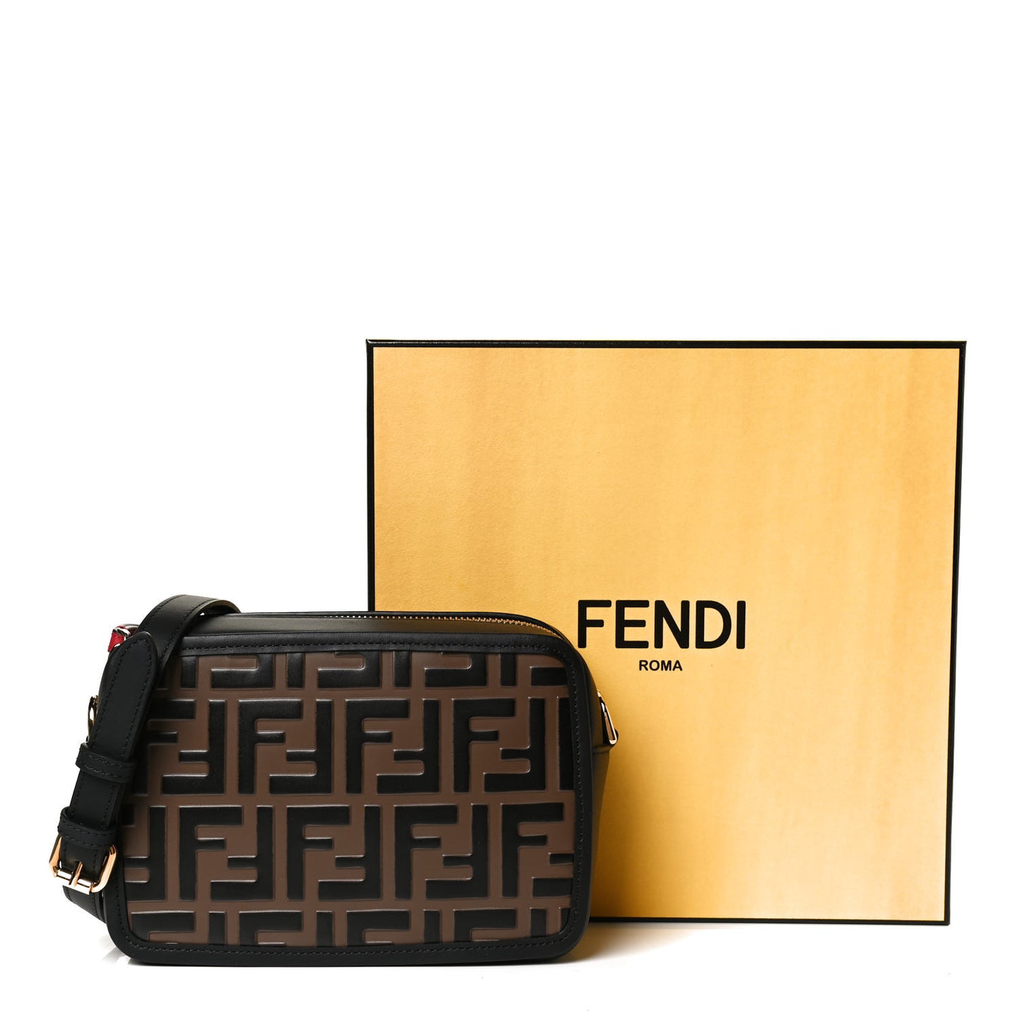 Vitello Century Bi-Color FF 1974 Embossed Mini Camera Case Maya Black
