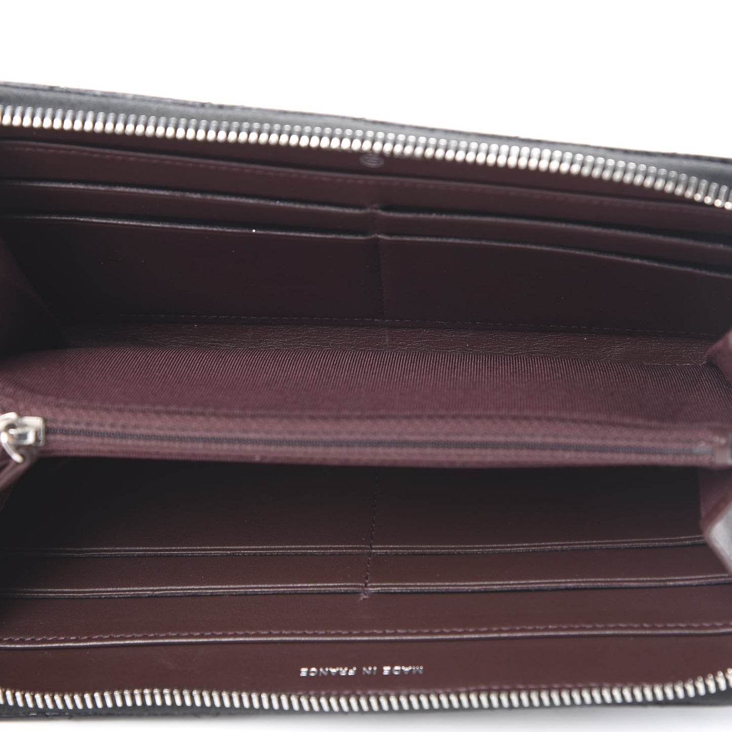 Caviar Quilted Large Gusset Zip Around Wallet Black