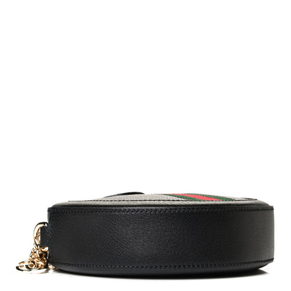 Gucci Grained Calfskin Web Mini Ophidia Round Shoulder Bag Black 7 of 19