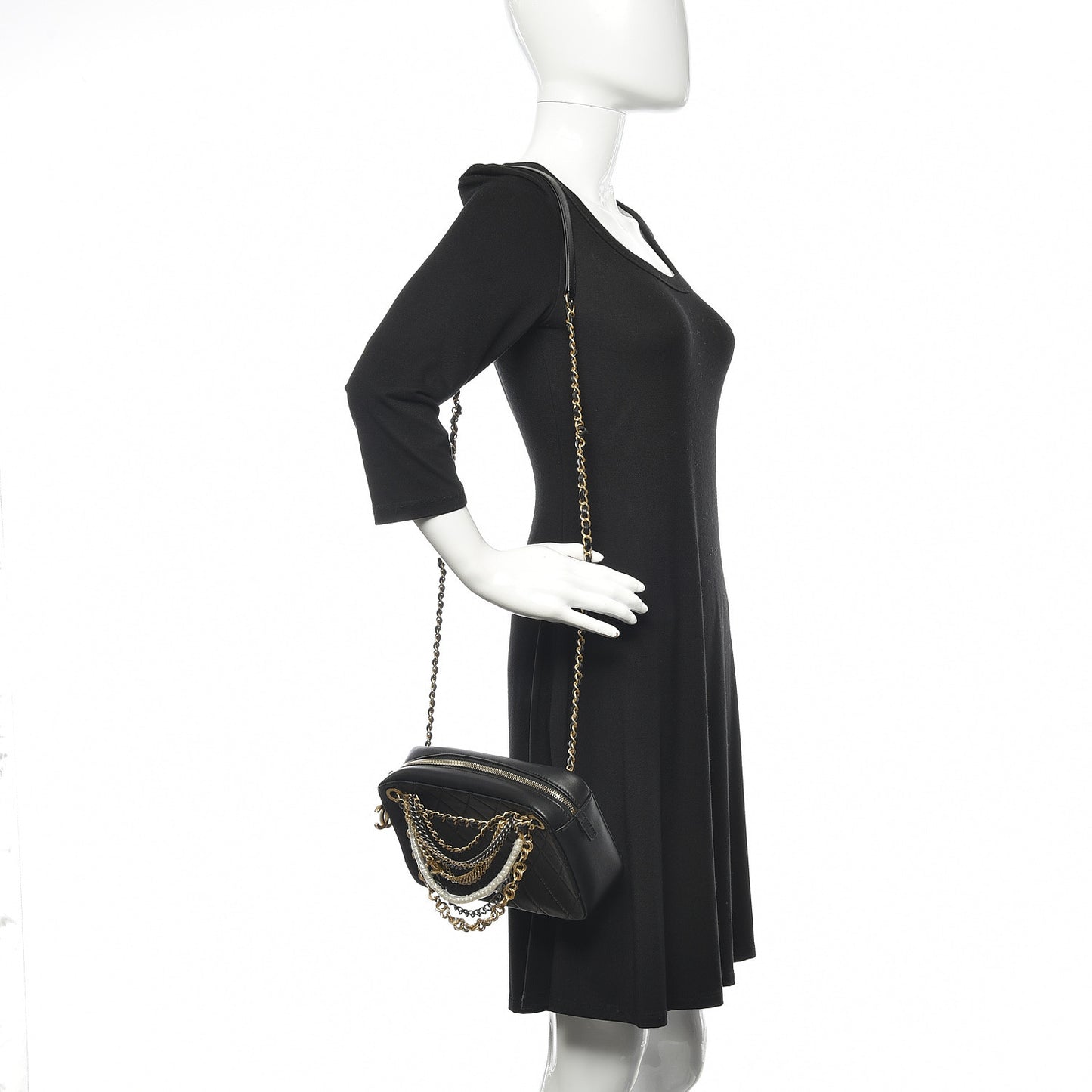Lambskin Quilted All About Chains Camera Bag Black