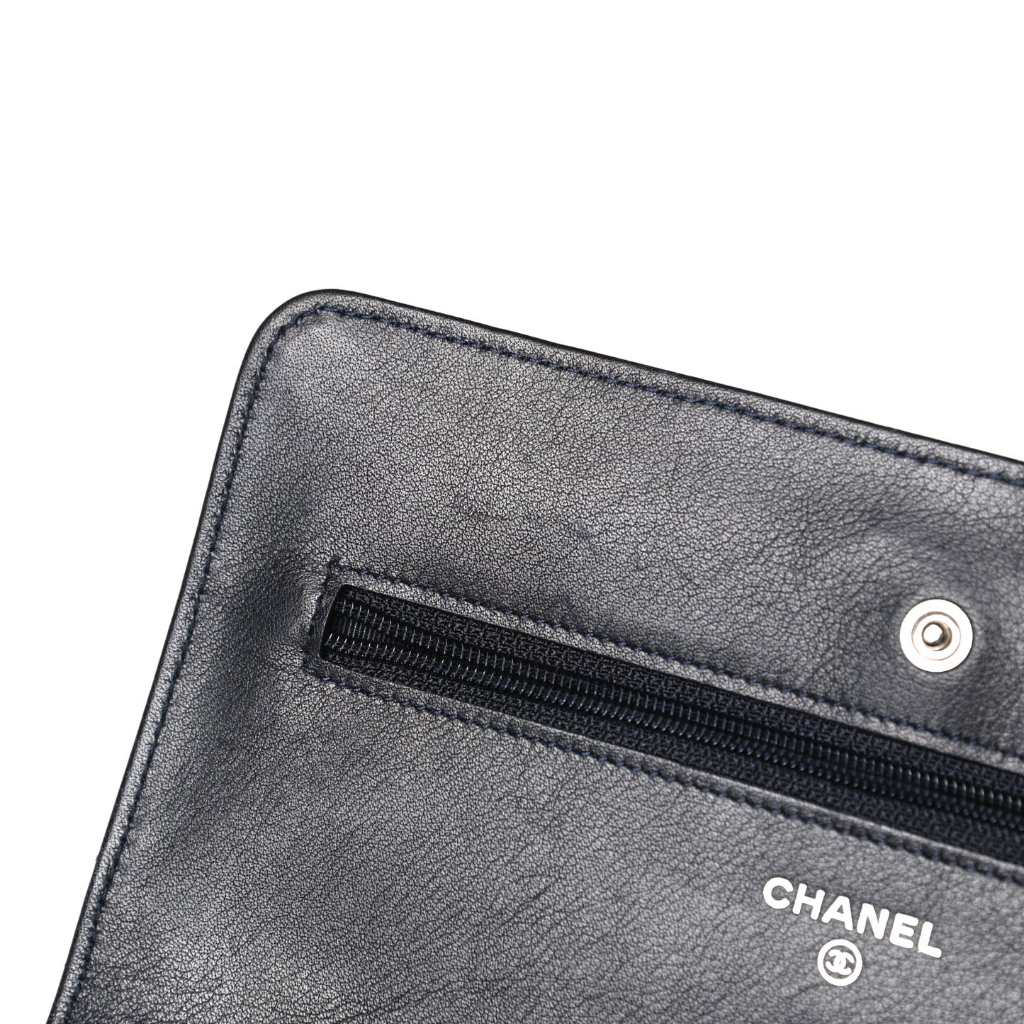Aged Calfskin Quilted Reissue Wallet On Chain WOC Navy