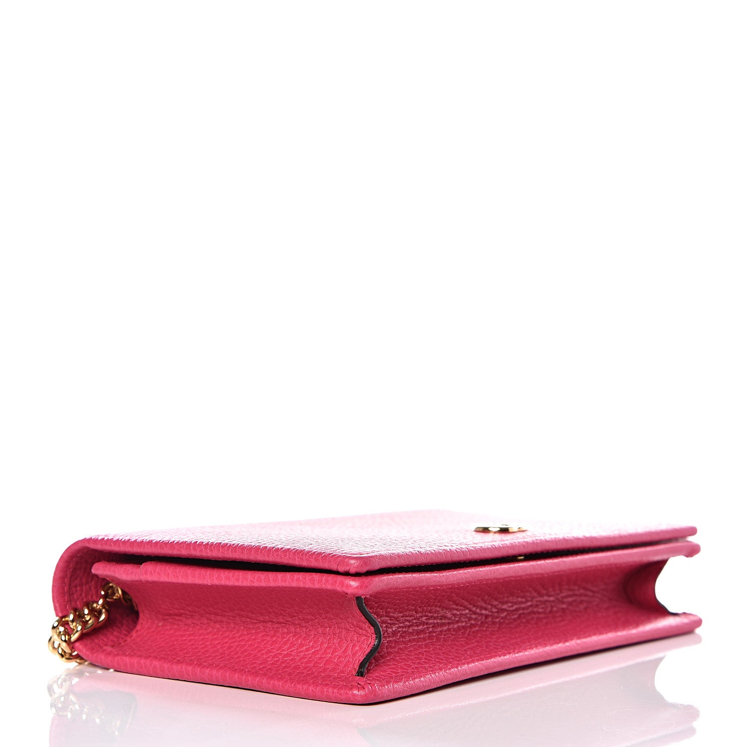 Gucci Dollar Calfskin Mini GG Marmont Chain Wallet Box Pink 3 of 9
