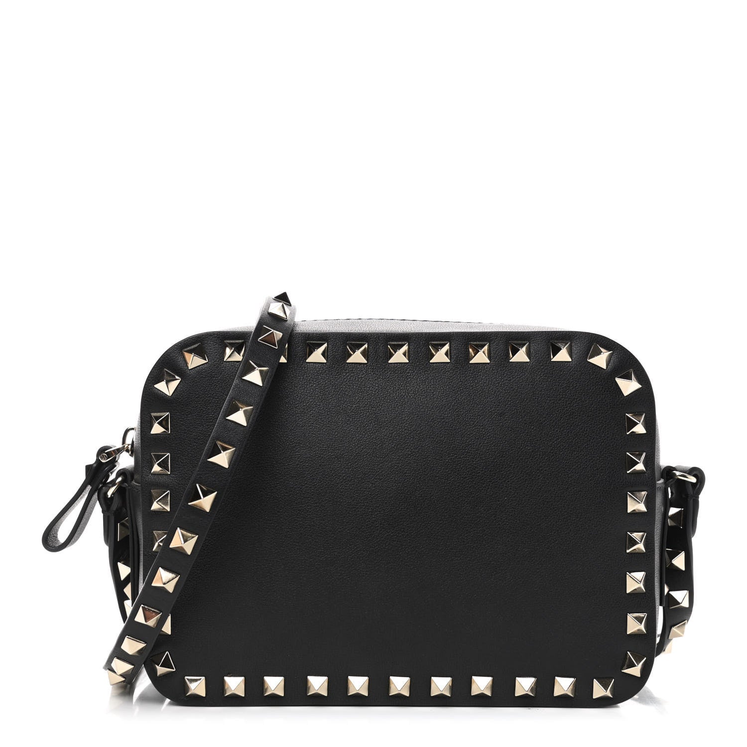 Valentino Garavani Calfskin Rockstud Camera Crossbody Bag Black 1 of 4